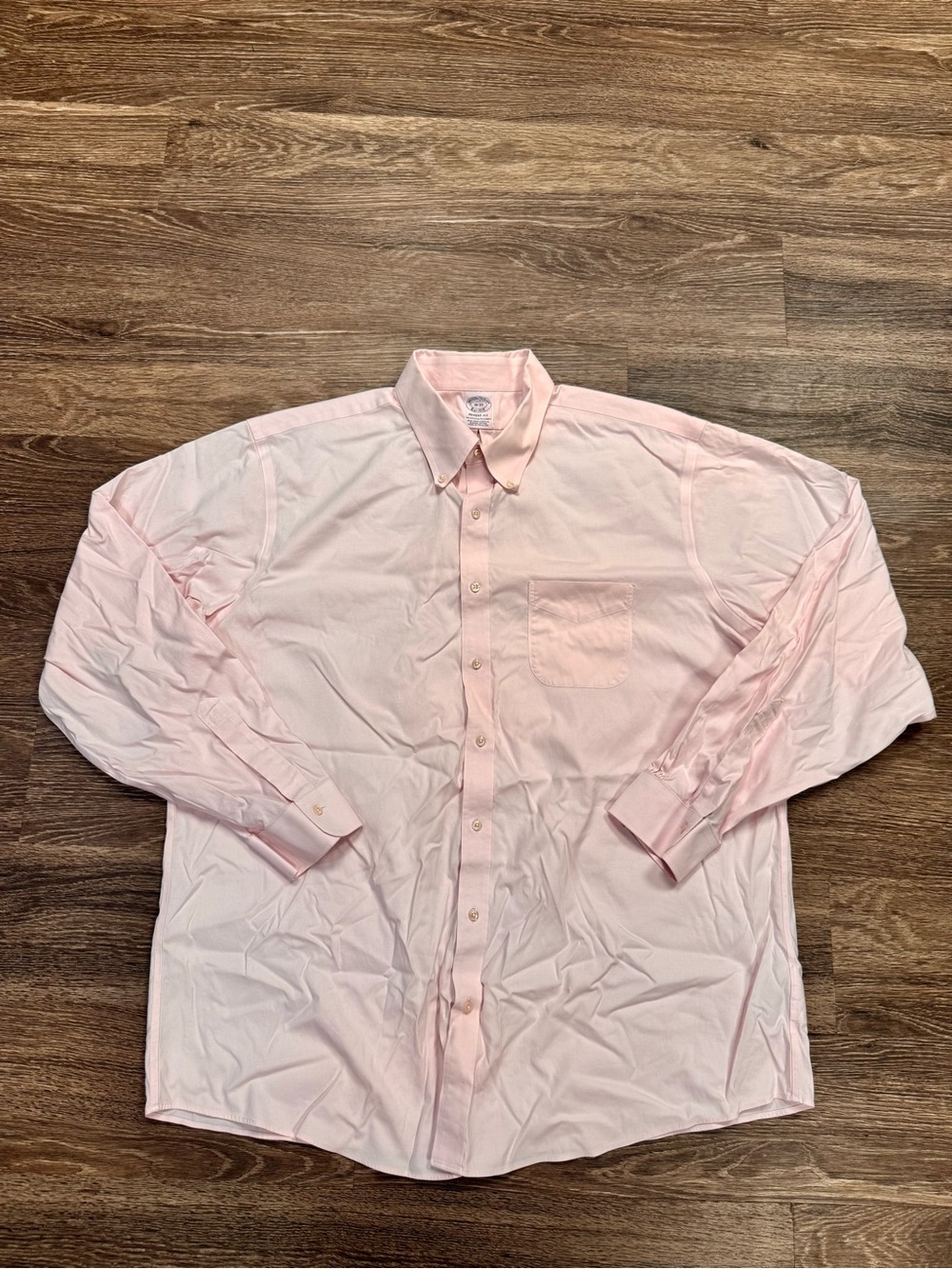 Brooks Brothers Regent Fit Pink Supima Cotton Non-Iron Stretch Dress Shirt 18